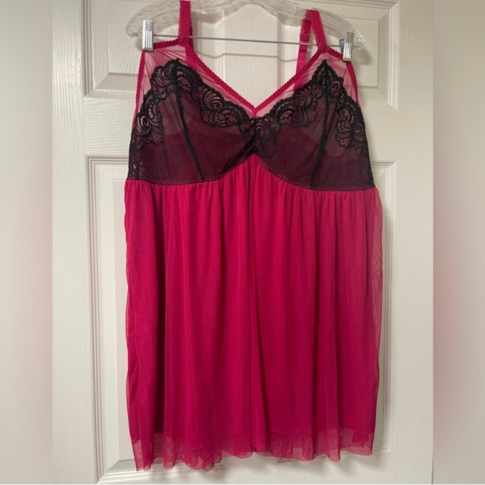 NWOT: Torrid Red Black Lace Babydoll Nightie